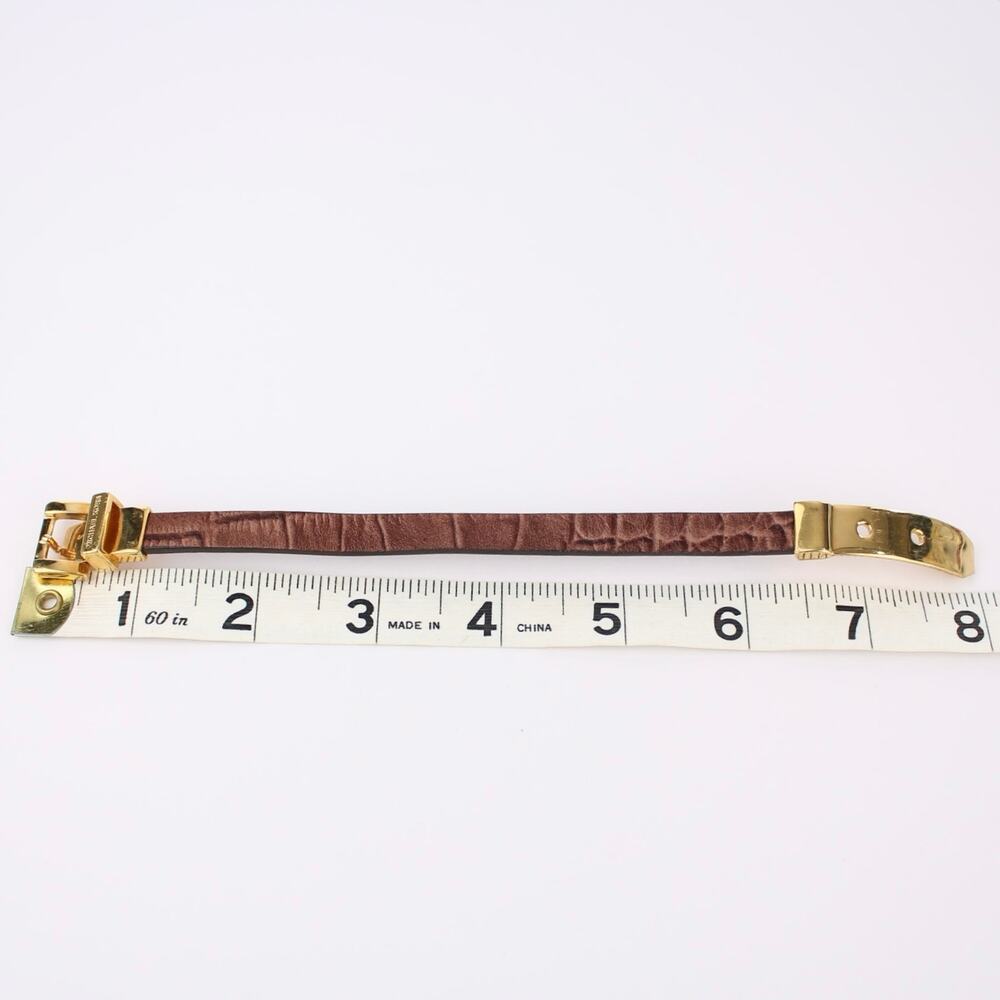Michael Kors Brown Leather Gold Buckle Bracelet - Picture 3 of 3